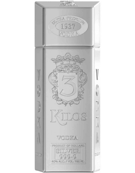Водка 3 Kilos Vodka, Silver 999.9, 0.75 л