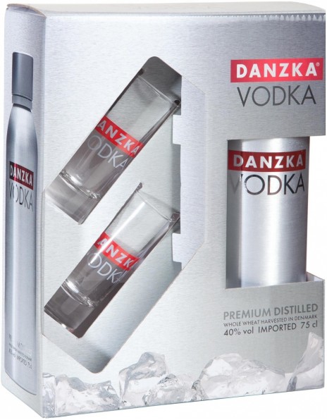 Водка "Danzka", gift box with 2 glasses, 0.75 л
